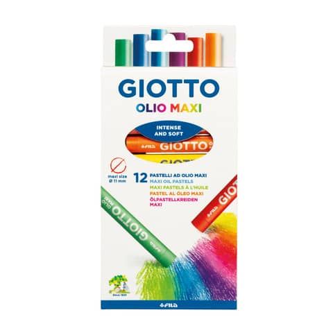 Pastelli a olio - lunghezza 70 mm - diametro11 mm - colori assortiti - Giotto -…
