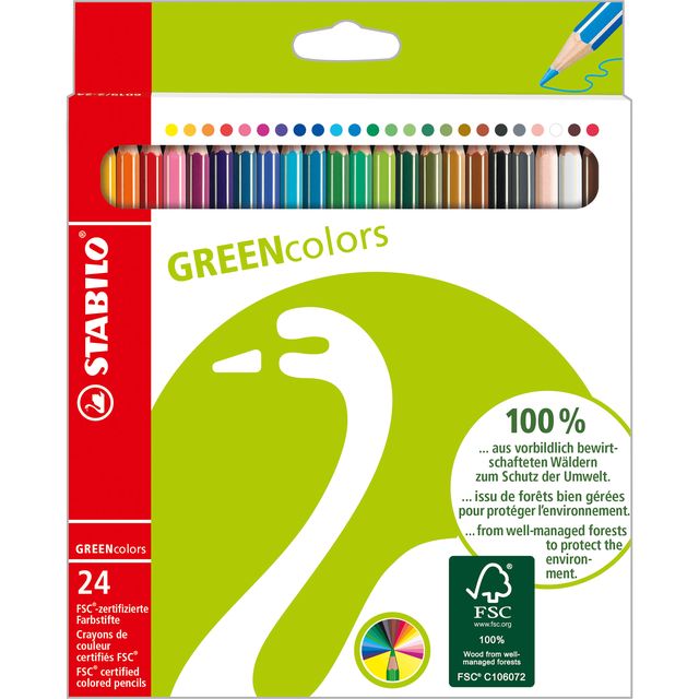 Pastelli colorati Green Colours - diametro mina 2,5 mm - colori assortiti - Sta…