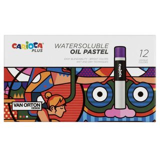 Pastello a olio - lunghezza 60 mm - colori assortiti - Carioca Plus - conf. 12 …