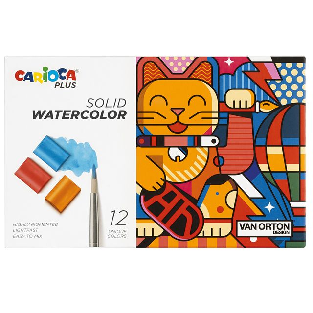 Pastiglia acquerello - ø 18 mm x 10 mm - colori assortiti - Carioca Plus - conf…