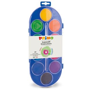Pastiglie Acquerelli - ø 44mm - colori assortiti - Primo - astuccio 10 pastiglie