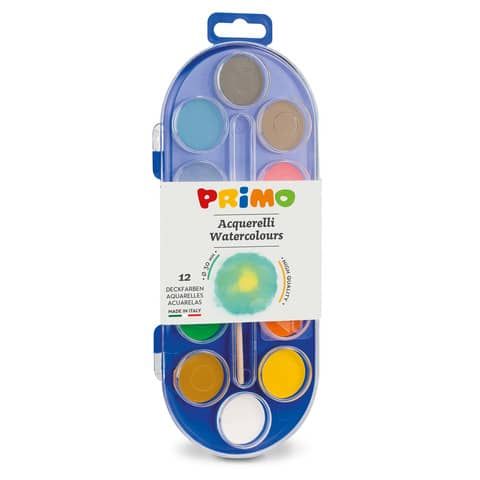 Pastiglie Acquerelli - ø 30mm - colori assortiti - Primo - astuccio da 12 pasti…