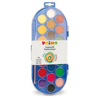 Pastiglie Acquerelli - ø 30mm - colori assortiti - Primo - astuccio da 22 pasti…