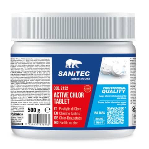 Pastiglie cloro Active Chlor - 500 gr - Sanitec - conf. 150 pezzi