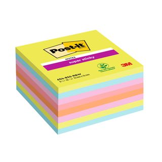 Blocco Post-it Super Sticky - 654-8SSRBW - 76 x 76 mm - colori assortiti - 45 f…