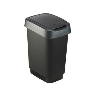 Pattumiera con coperchio basculante - 25 L - 33,3 x 25,2 x 47,6 cm - PPL - nero…