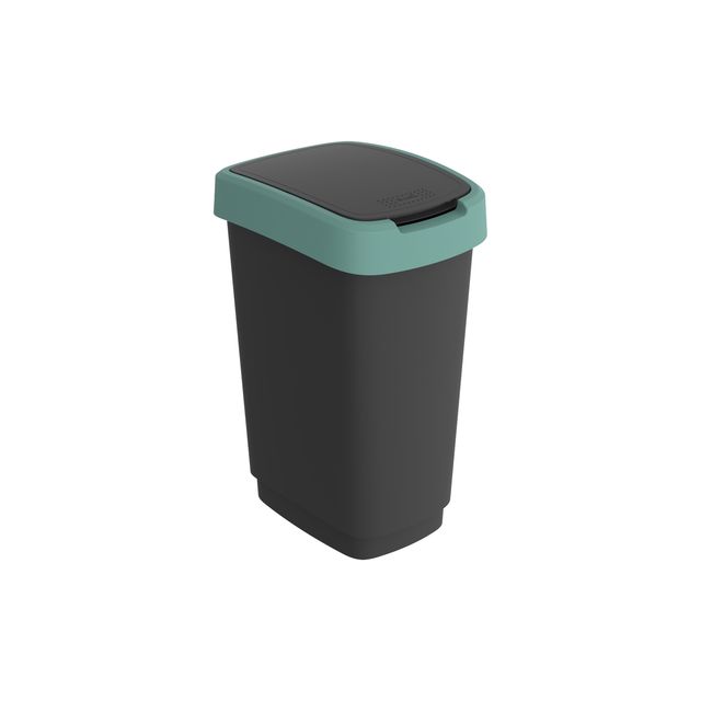Pattumiera con coperchio basculante - 25 L - 33,3 x 25,2 x 47,6 cm - PPL - nero…