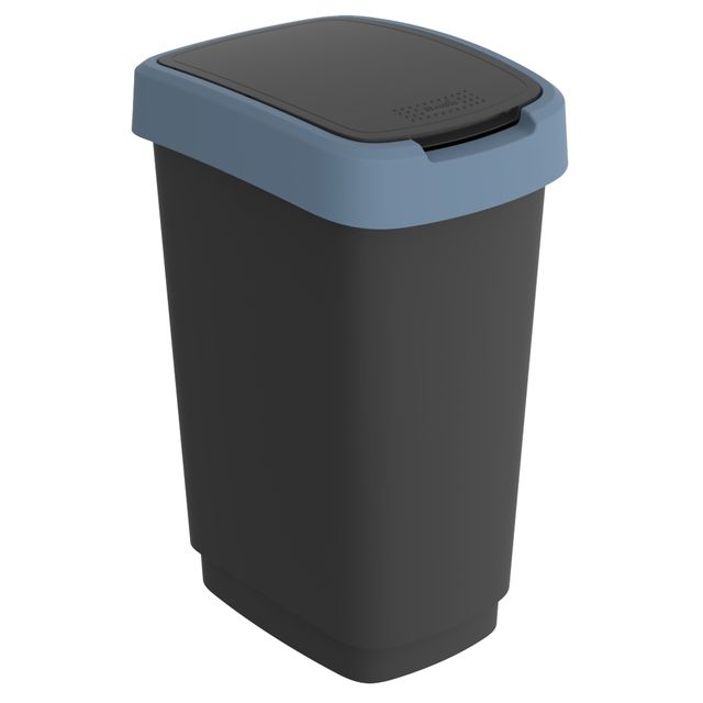 Pattumiera con coperchio basculante - 50 L - 40,1 x 29,1 x 60,2 cm - PPL - nero…