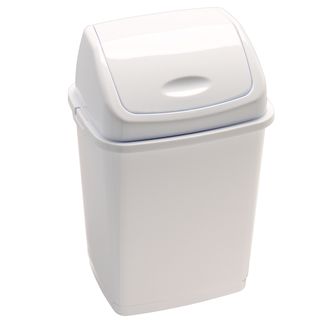 Pattumiera con coperchio basculante Rif Basic - 29x23x45 cm - 18 L - bianco - M…