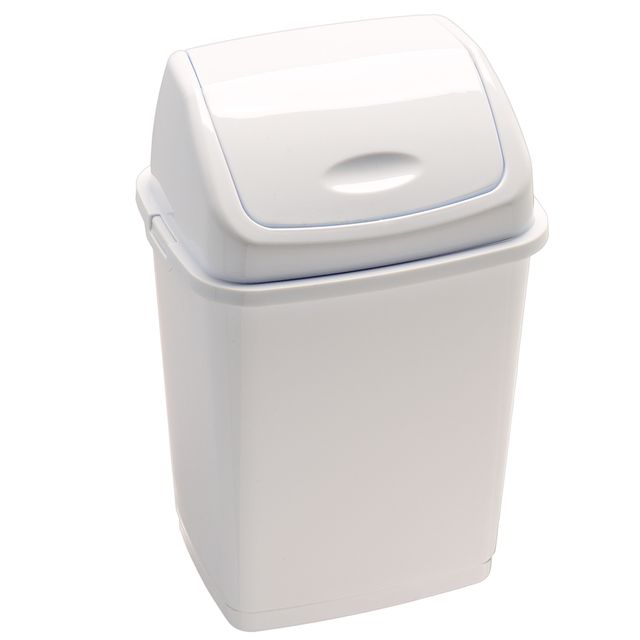 Pattumiera con coperchio basculante Rif Basic - 29x23x45 cm - 18 L - bianco - M…