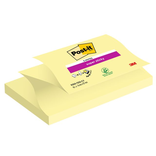Blocco Post-it Super Sticky Z Notes - R350-123SS-CY - 76 x 127 mm - giallo Cana…
