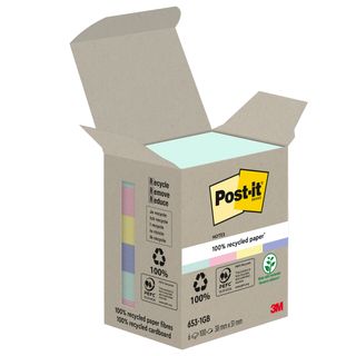 Blocco Post-it in carta riciclata - 653-1GB - 38 x 51 mm - natural - 100 fogli …