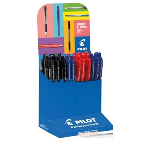 Penna Supergrip - punta fine - colori assortiti - Pilot - expo 60 pezzi