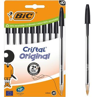 Penna a sfera Cristal - punta media 1,0mm - nero - Bic - conf. 10 pezzi