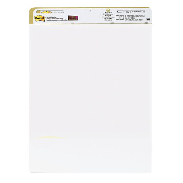 Blocco da parete Super Sticky - 559RP - 63,5 x 77,5 cm - carta riciclata - bian…