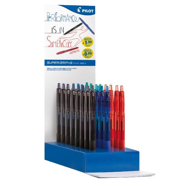 Penna a sfera Super Grip G - colori assortiti - Pilot - expo 48 pezzi