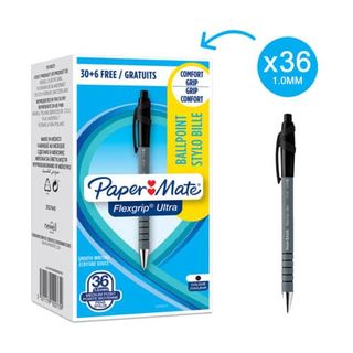 Penna a sfera a scatto Flexgrip Ultra - punta 1,0mm - nero - Papermate - conf. …
