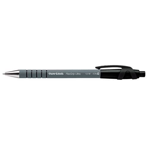 Penna a sfera a scatto Flexgrip Ultra - punta 1 mm - nero - Papermate