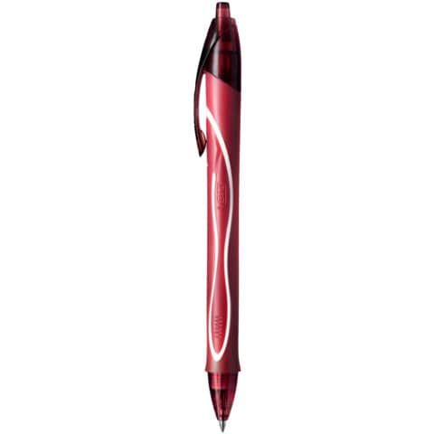 Penna a sfera a scatto Gelocity Quick Dry - punta 0,7mm - rosso - Bic - conf. 1…