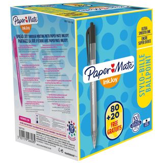 Penna a sfera a scatto Inkjoy 100 RT - punta 1,0mm - nero - Papermate - conf. 8…