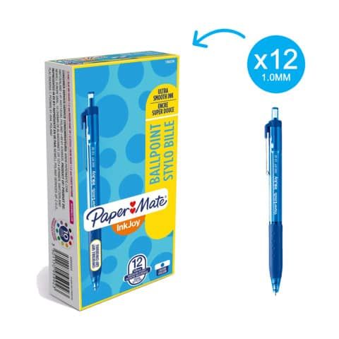 Penna a sfera a scatto Inkjoy 300 RT - punta 1,0mm - blu - Papermate