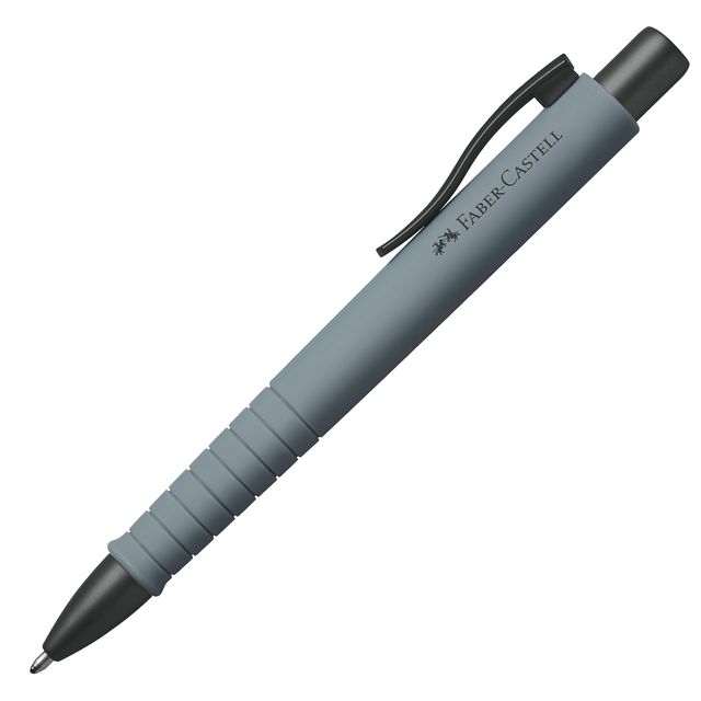 Penna a sfera a scatto Poly Ball - Punta 0,7 mm - fusto grigio pietra - Faber-C…