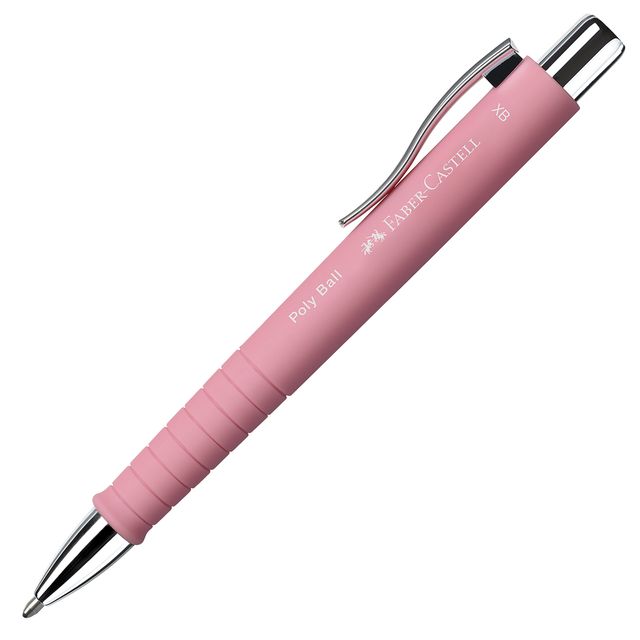 Penna a sfera a scatto Poly Ball Urban - punta 0,7 mm - fusto rose - Faber-Cast…