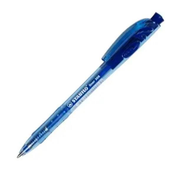 Penna a sfera a scatto Stabilo Liner 308 punta 0,7 mm blu
