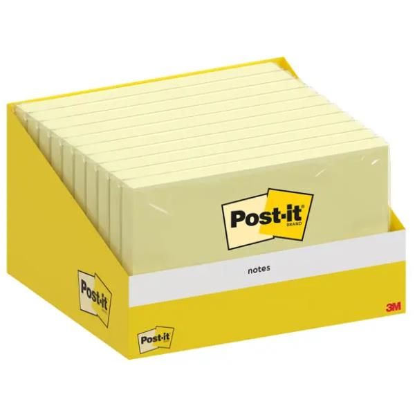 Blocco foglietti Post-it - 76 x 127 mm - Giallo canary - 100 fogli - Post-it - …