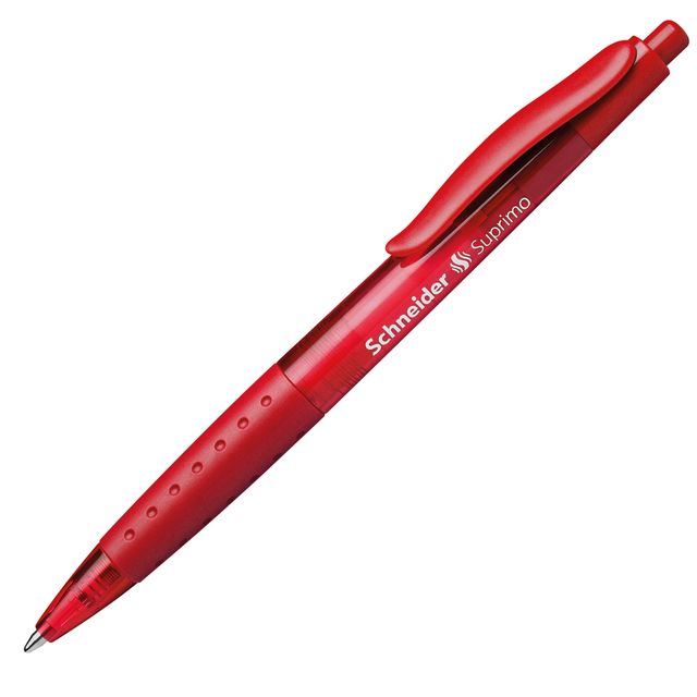 Penna a sfera a scatto Suprimo - tratto medio - rosso - Schneider