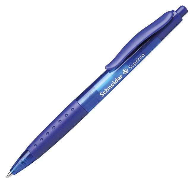 Penna a sfera a scatto Suprimo - tratto medio - blu - Schneider