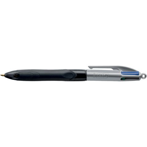 Penna a sfera a scatto multifunzione 4 Colors Grip Pro - punta 1,0mm - nero, bl…