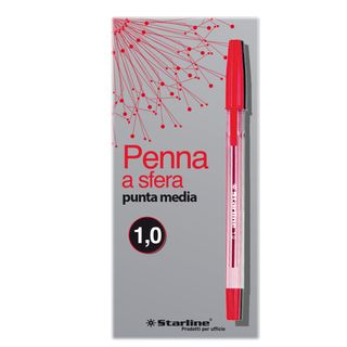 Penna a sfera con cappuccio - punta media 1,0mm - rosso - Starline - conf. 50 p…