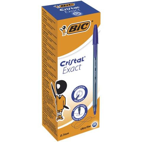 Penna a sfera con cappuccio Cristal Exact - punta 0,7 mm - blu - Bic - scatola …