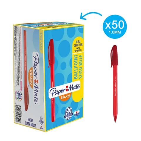 Penna a sfera con cappuccio Inkjoy 100 - punta 1,0mm - rosso - Papermate