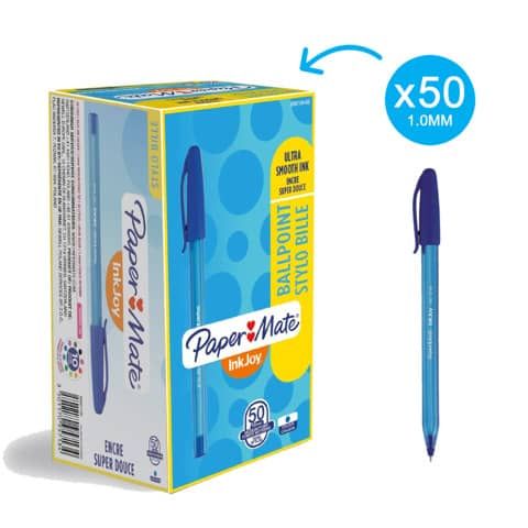 Penna a sfera con cappuccio Inkjoy 100 - punta 1,0mm - blu - Papermate