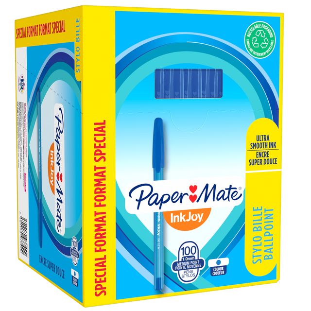 Penna a sfera con cappuccio Inkjoy 100 - punta 1,0mm - blu - Papermate - conf. …
