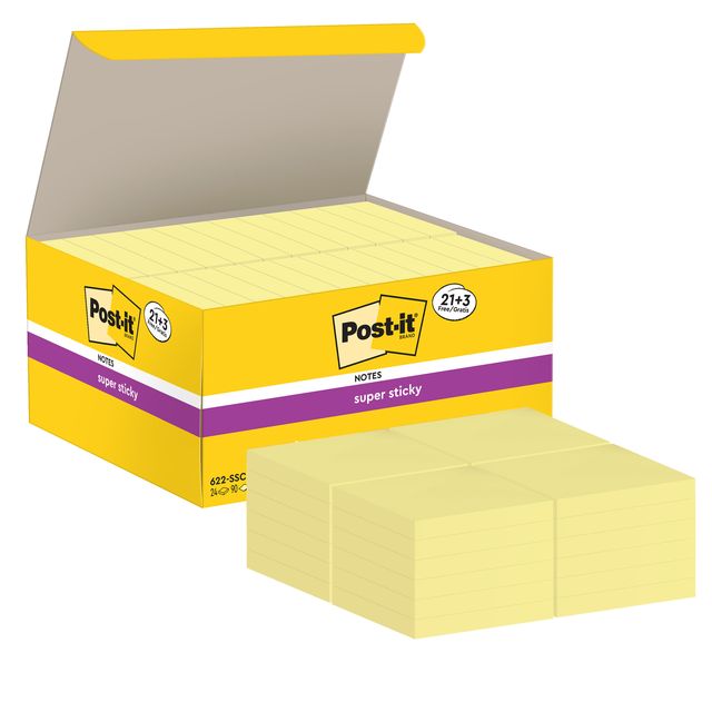 Blocco foglietti Post-it Super Sticky - 622-SSCY-VP24-EU - 47,6 x 47,6 mm - gia…