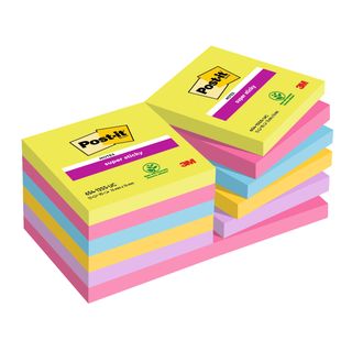 Blocco foglietti Post-it Super Sticky - 654-12SSUCC - 76 x 76 mm - colori Ultra…