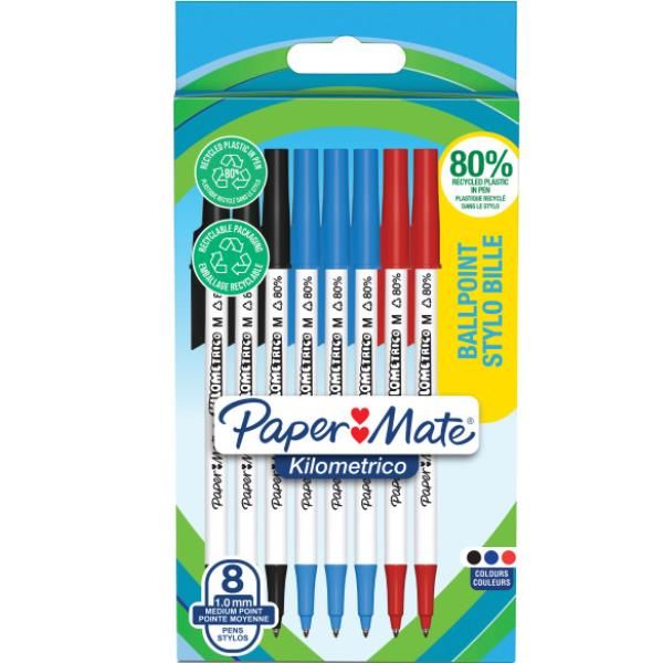 Penna sfera - cappuccio - Kilometrico Recycled - punta 1,0 mm - colori assortit…