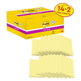 Blocco foglietti Post-it Super Sticky - 655-SSCY-VP16-EU - 76 x 127 mm - giallo…
