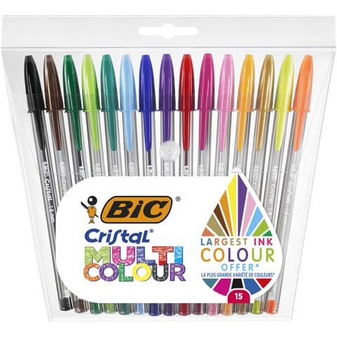 Penna sfera Cristal multicolor - punta 1,6 mm - colori assortiti - Bic - conf. …