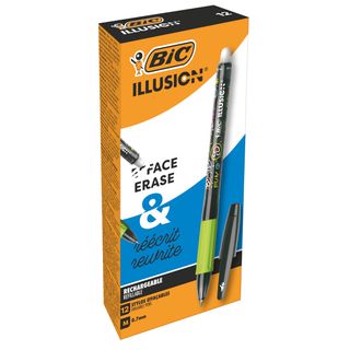 Penna sfera Gelocity Illusion - gel cancellabile - punta 0,7 mm - nero - Bic - …