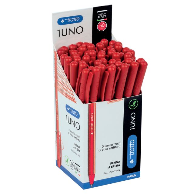 Penna sfera Tratto Uno Green - punta media 1 mm - rosso - Tratto - conf. 50 pez…