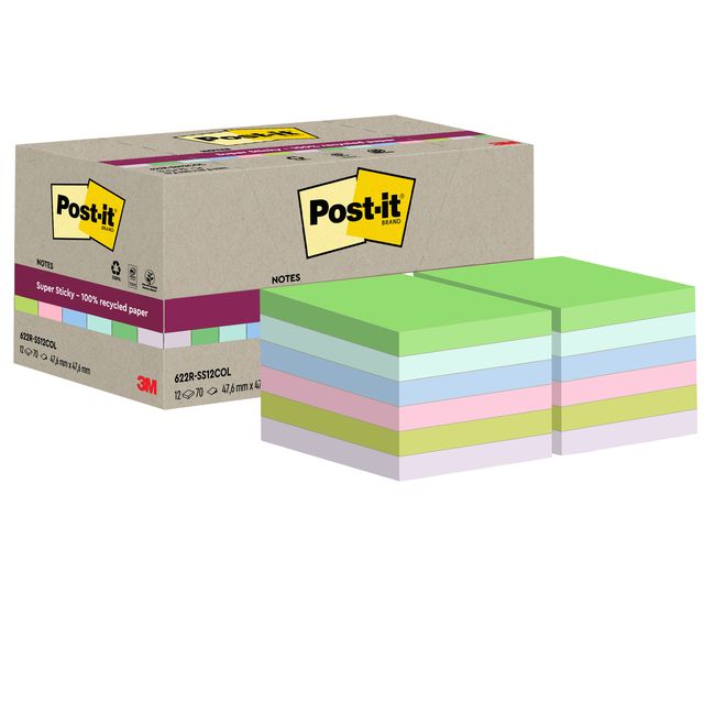 Blocco foglietti Post-it SuperSticky Green - 622R-SS12COL - 47,6 x 47,6 mm - ca…