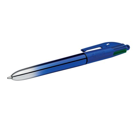 Penna sfera a scatto 4 Colori Smooth - 1.0 mm - fusto blu - Bic - conf. 12 pezzi