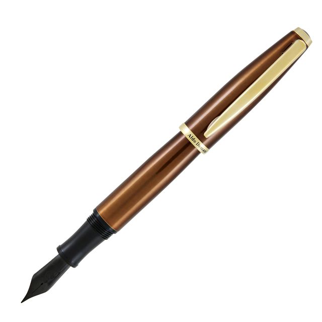 Penna stilografica Aldo Domani - punta M - fusto tabacco - Monteverde