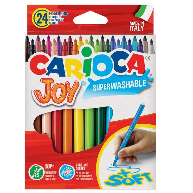 Pennarelli Joy - punta 2,6mm - colori assortiti - lavabili - Carioca - scatola …