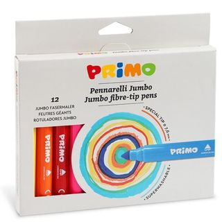 Pennarelli Jumbo - punta ø7,6mm - colori assortiti - Primo - astuccio 12 pezzi