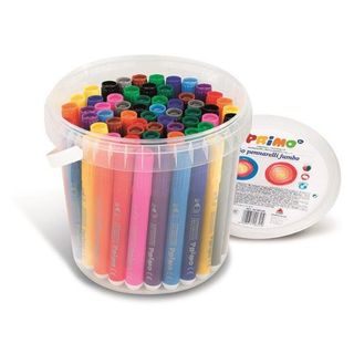 Pennarelli Jumbo - punta ø7,6mm - colori assortiti - Primo - secchiello 60 pezzi